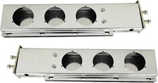 Pair Stainless Steel Mud Flap Hangers 30 W 4 Light Cutouts For Semi Trucks