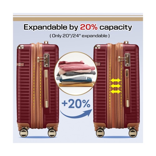Joyway Carry on Luggage Sets, Expandable Hard Shell Carry-on Suitcase with Sp... - Picture 2 of 8