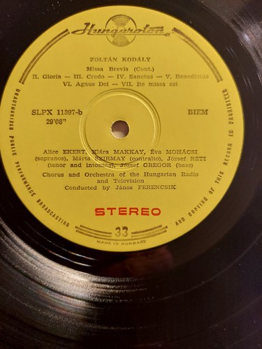 LP - FERENCSIK TE DEUM OF BUDA CASTLE/MISSA BREVIS ZOLTAN KODALY - Picture 6 of 6