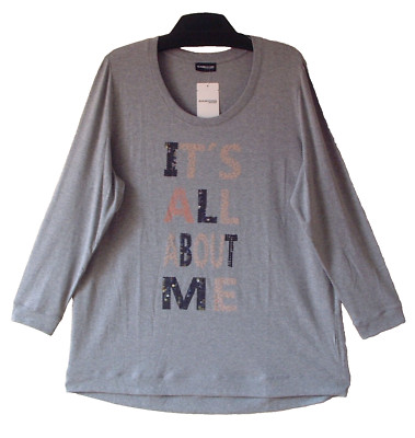 SAMOON Shirt Gerry Weber Leger weitere Form grau Melange Longstyle Damen Gr.46