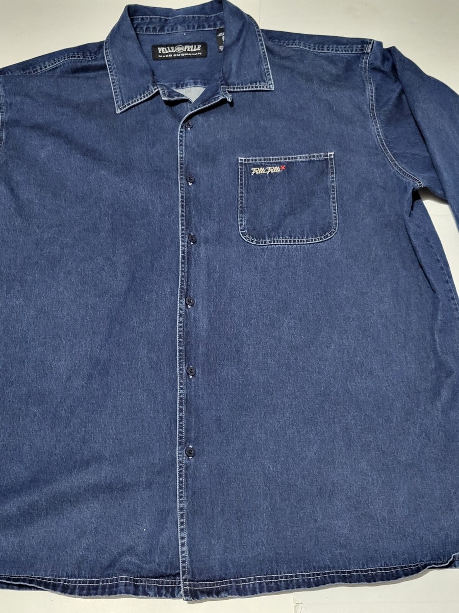 4)Pelle Pelle Marc Buchanan Button Down Long Sleeve Shirt Size 