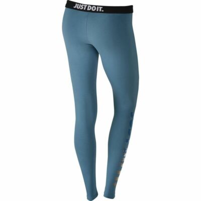 Women's Nike Pro Just Do It Printed Leggings XS Blue Metallic Gray Gym  Casual