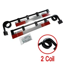 Pair 2 Coil Straight Down Bar Type Truck Mud Flap Hangers Complete Kit 30" Use