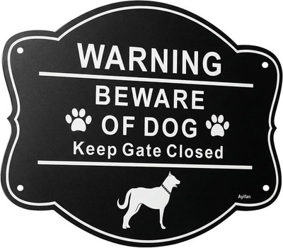 Beware of Dog Sign for Fence,10X8 Inch Rust Free .040 Aluminum Metal Yard Sign,