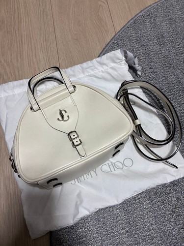 Jimmy Choo Varenne Bowling Bag Leather White