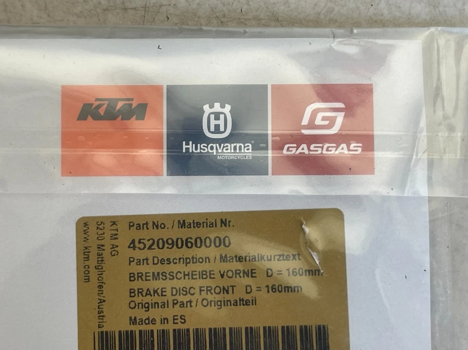 NUEVO OEM KTM 45209060000 Disco de freno delantero 160 mm Rotor Husqvarna Foto 3 de 4