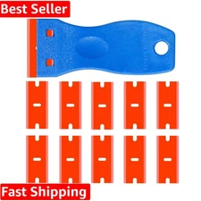 Double-Edged Plastic Razor Blade Scraper – 10 Blades for Seamless Label Removal