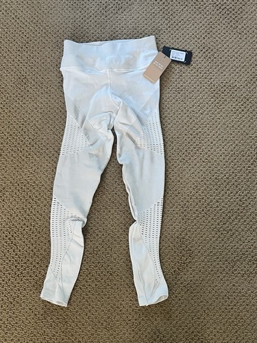 NUX Breath Mesh Leggings Ivory Womens Compression Cutout Leggings Size S