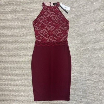 WOOSEA Women's Lace Halter Bodycon Cocktail Dress Burgundy Size M NWT | eBay WOOSEA Women's Lace Halter Bodycon Cocktail Dress Burgundy Size M NWT | eBay