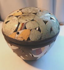 Rob Whelpton Raku Fired Lidded Pot Bowl Pierced Contemporary Studio Pottery