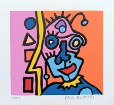 Paul Kostabi - Original Numbered And Signed Polymaterial Serigraph