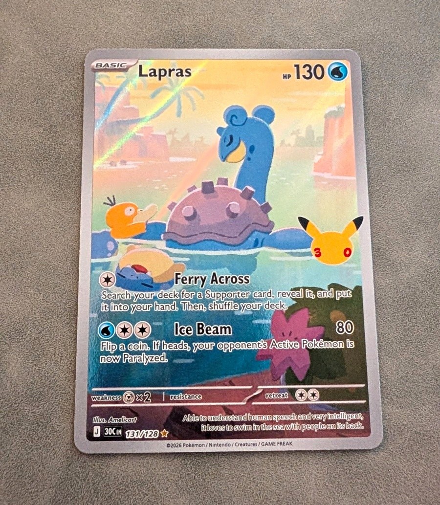 Pokémon TCG Misty's Lapras 194/182 30th Anniversary Illustration Rare Holo