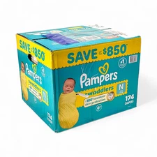 Pampers Swaddlers Newborn Size 0 Up To 100% Leakproof Skin Protection 174-Count