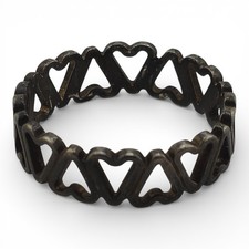 925 Sterling Silver Open Heart Band Ring Size 8 Vintage Cutout 2.47g