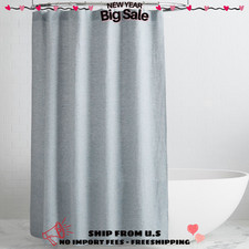 Pottery Barn European Flax Linen Waffle Shower Curtain Chambray