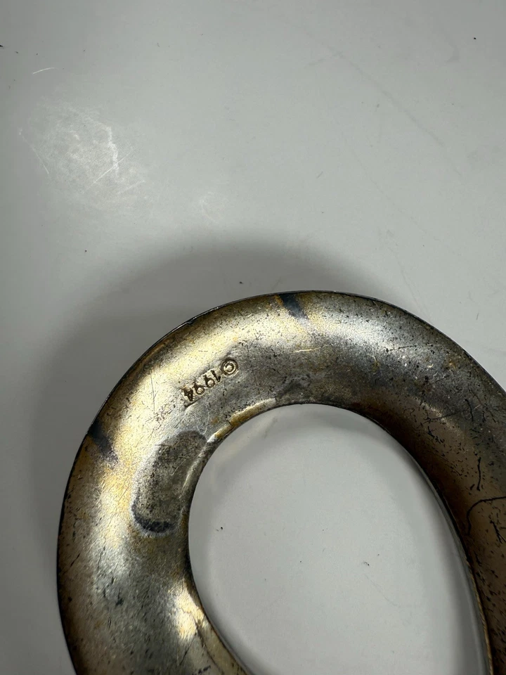 Cinturón Vaquera Brighton Vintage Marrón Doble Trenzado Cuero Tono Plateado Foto 4 de 4