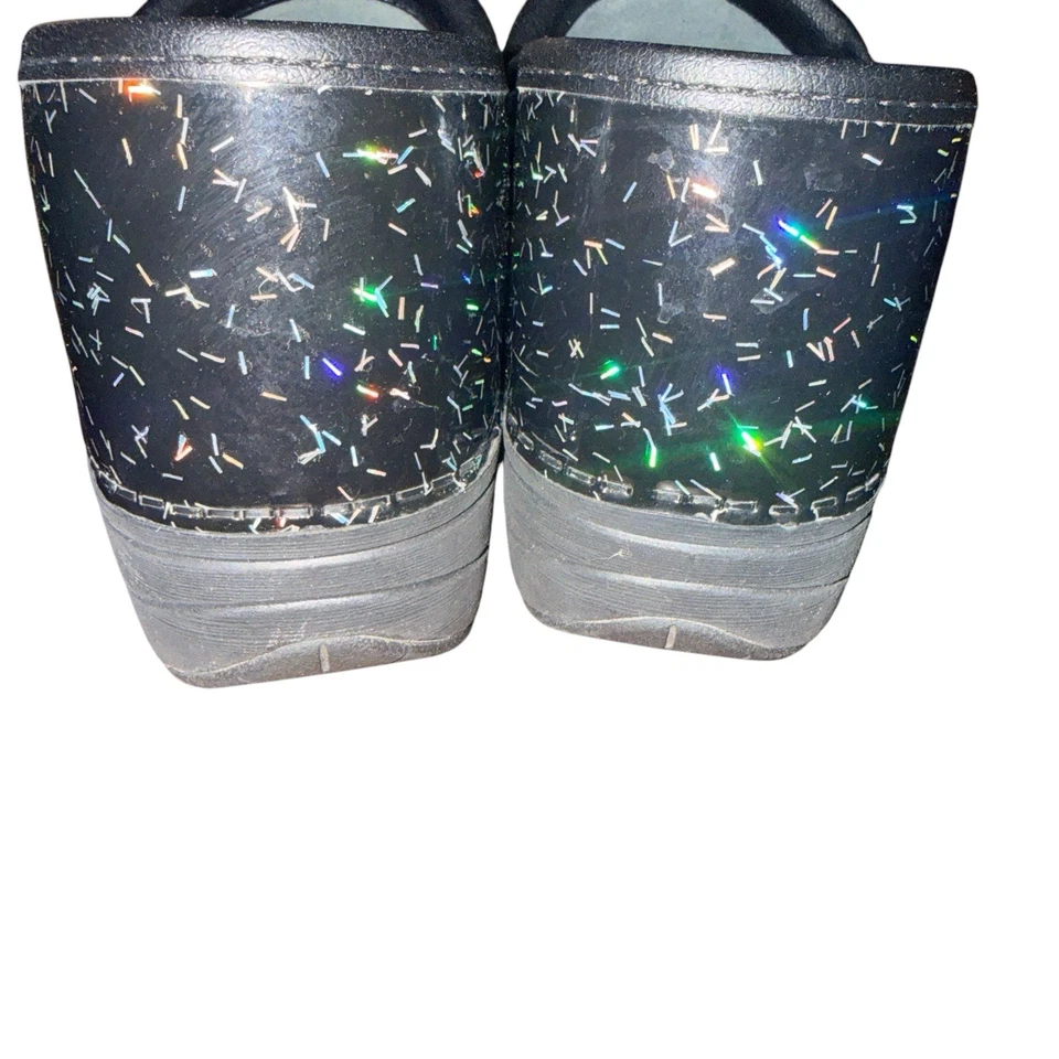 Dansko XP 2.0 Patent Leather Silver Flecks Black Clog Women's EUR 39 US 8.5-9 - Image 4 of 4