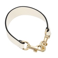 14.17 Inch PU Leather Short Bag Strap with Clasp, Beige, Gold Buckle