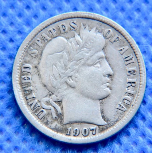 1907 - Barber Dime - VF -  #N1480