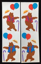 Mrs. Grossman’s DANCING BEAR Stickers. 4 Squares. 1996. Retired.