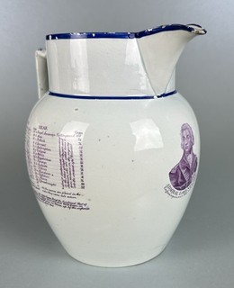 Pearlware c1805 Large Nelson Jug Battle Of Trafalgar.