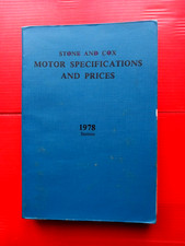 Stone & Cox MOTOR SPECIFICATIONS and PRICES 1978. Cars/Motor Cycles from 1965.