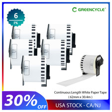 62mmx30.48m 6ROLLS Shipping Label 2-3/7"x100' Compatible Brother QL-800 DK-2205