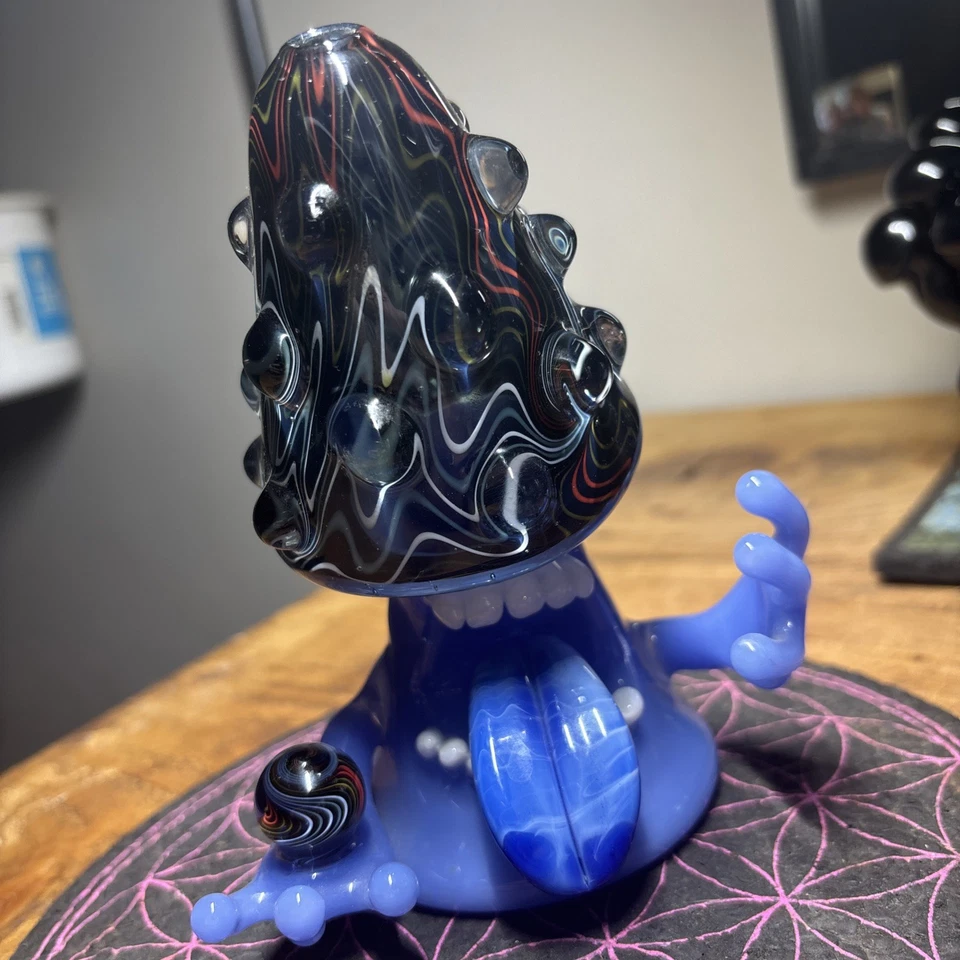 Jamsologlassworks 10mm Wigwag/blue Elder Shroom God Rig heady glass - Image 2 of 4