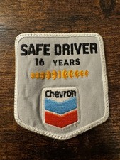 Vintage Chevron Gasoline “Safe Driver 16 Years” Patch