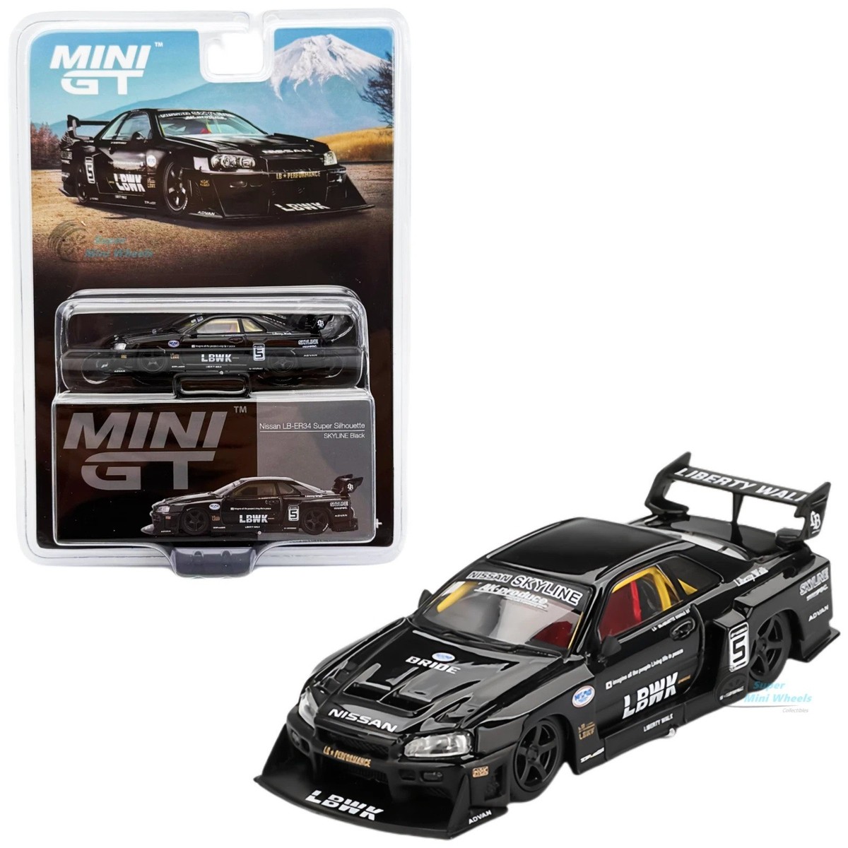 Mini GT 1:64 Nissan LB-ER34 Super Silhouette SKYLINE Black