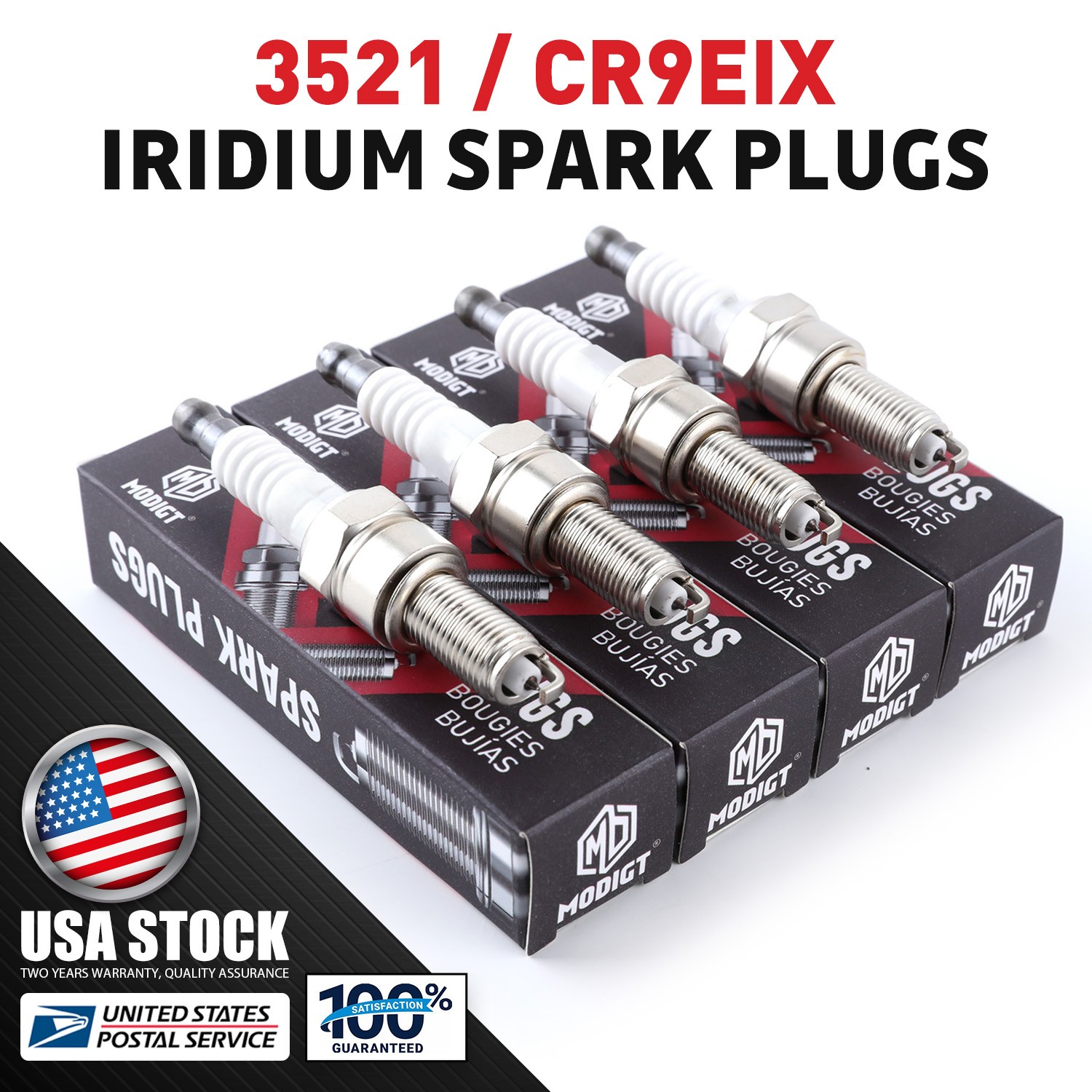 4x OEM CR9EIX 3521 Iridium IX Spark Plug For SUZUKI GSXR Motorcycle Tune Up US