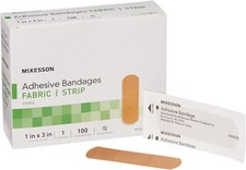 McKesson Adhesive Bandages, Sterile, Fabric Strip, 1 1 X 3 Inch 100 Count 