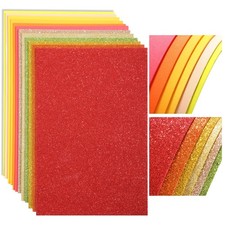 48 Sheets EVA Glitter Foam Paper Crafts, A4 Cardstock Paper Assorted Colors G...
