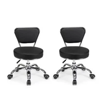 Set of 2 Dayton Pedicure Stool (Black) Pneumatic with Adjustable Height