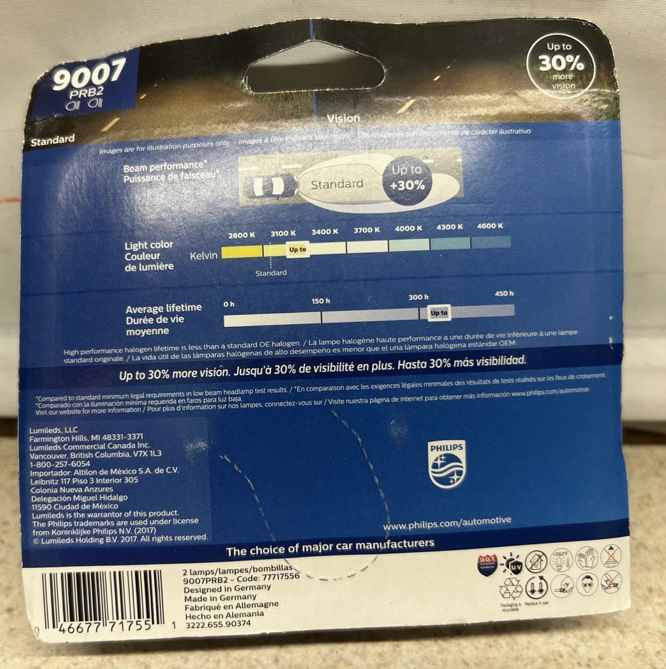 Bombilla de faro-Vision - Paquete blister doble Philips 9007PRB2 Foto 2 de 2