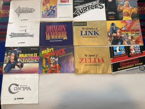 Lot of 13 NES Manuals Original VTG Instruction Booklets for Nintendo Games