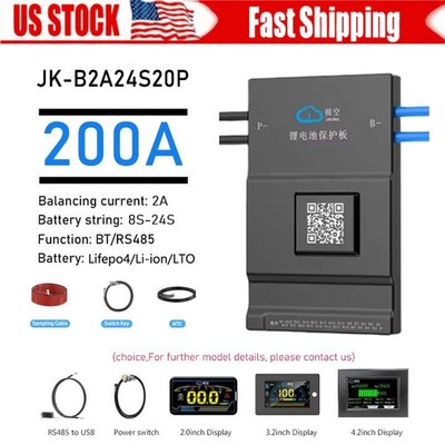 JK Smart BMS Active Balance 8S-24S 200A Li-Ion LiFePo4 Battery BMS BT/RS485 lot