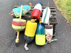 A Lot Of 7 Vintage Maine Lobster Trap Buoys