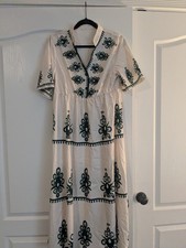 Shein Green & Ivory Maxi Dress - Size XL