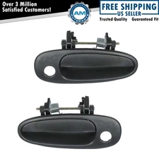Black Textured Exterior Outer Outside Door Handle Front Pair Set for Corolla