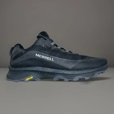 Merrell Moab Speed Men's 13 Wide Trail Hiking Shoes Black Lace Up Vibram Running