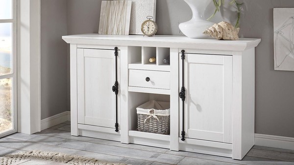 Sideboard Westerland Kommode Anrichte Landhausstil In Pinie Weiß-image