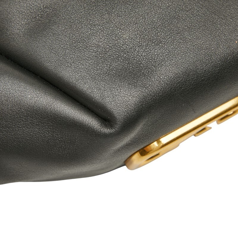 Valentino Diagonal Shoulder Bag Leather Black Pink Studded Women Used Authentic thumbnail 7