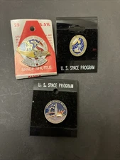 Vintage Pin US Space Program Shuttle NASA Pin Lot Of 3
