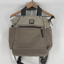 Ergobaby Coffee Run Womens Gray Cotton Detachable Strap Convertible Diaper Bag