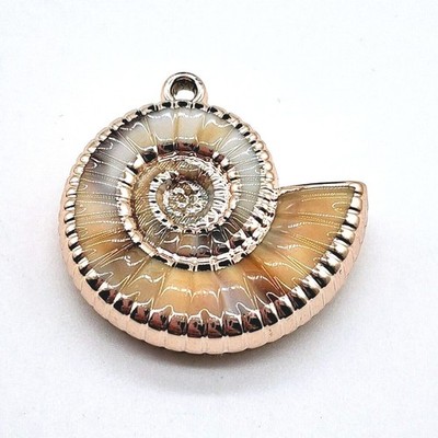 Gold Tone Snail Shell Design Necklace Pendant