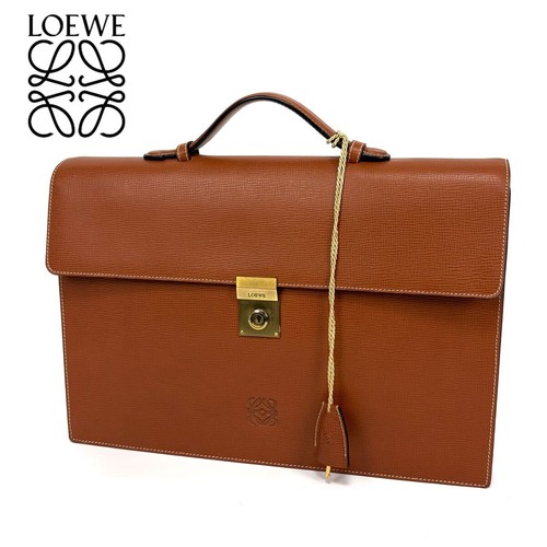 Excellent condition LOEWE Leather Business Bag Briefcase Handbag Document Bag An