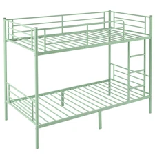 Heavy Duty Metal Twin over Twin Bunk Bed Frame Ladder Kids Adult Child Bedroom