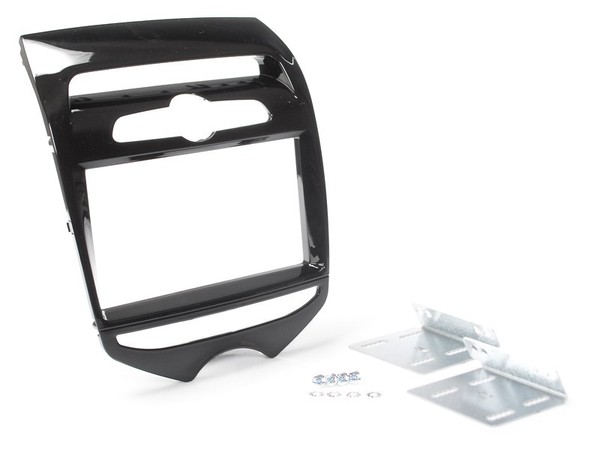 Autoradioblende 2-DIN Schwarz GläNzend FüR Hyundai Ix20 JC Mit Manueller Klima-image