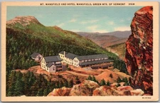 Vintage Linen Postcard Mt. Mansfield Hotel Mountain View Vermont 1940s